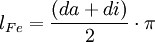 l_{Fe} = \frac{(da+di)}{2}\cdot\pi