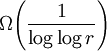 \Omega\!\left(\frac {1}{\log \log r}\right)