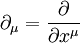 \partial_{\mu} = \frac{\partial}{\partial x^{\mu}}