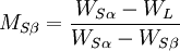 M_{S\beta} = \frac{W_{S\alpha} - W_L}{W_{S\alpha} - W_{S\beta}}