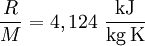 \frac{R}{M} = 4,124~\mathrm{\frac{kJ}{kg\, K}}