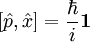 [\hat{p},\hat{x}]= \frac{\hbar}{i} \mathbf{1}