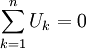 \sum_{k=1}^n U_k = 0