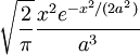 \sqrt{\frac{2}{\pi}} \frac{x^2 e^{-x^2/(2a^2)}}{a^3}