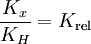 \frac{K_x}{K_H} = K_{\rm rel}