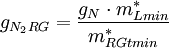 g_{N_2 RG}=\frac{g_N \cdot m^*_{Lmin}}{m^*_{RGtmin}}