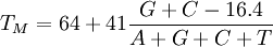 T_M=64+41\frac{G+C-16.4}{A+G+C+T}