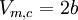 V_{m,c}=2b \!