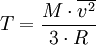 T = \frac{M \cdot \overline{v^2}}{3 \cdot R}