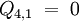 Q_{4, 1}\; = \; 0