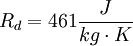 R_d = 461 \frac{J}{kg \cdot K}