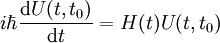 i \hbar\frac{{\rm d} U(t,t_0)}{{\rm d} t}=H(t) U(t,t_0)