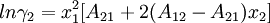 ln \gamma_2=x_1^2[A_{21} +2(A_{12}-A_{21})x_2]