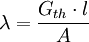 \lambda = {G_{th} \cdot l \over A}