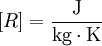 [R] = \frac{\mathrm J}{\mathrm{kg \cdot K}}