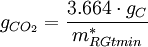 g_{CO_2}=\frac{3.664 \cdot g_C}{m^*_{RGtmin}}