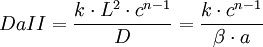 DaII = \frac{k \cdot L^2 \cdot c^{n-1}}{D}= \frac{k \cdot c^{n-1}}{\beta \cdot a}