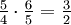 \tfrac{5}{4} \cdot \tfrac{6}{5} = \tfrac{3}{2} \,