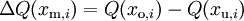 \Delta Q(x_{\mathrm m,i})=Q(x_{\mathrm o,i})-Q(x_{\mathrm u,i}) \!