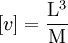 [v] = \mathrm\frac{L^3}{M}