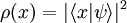 \rho(x)=|\langle x|\psi\rangle|^2