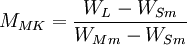 M_{MK} = \frac{W_L - W_{Sm}}{W_{Mm} - W_{Sm}}