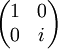 \begin{pmatrix} 1 & 0 \\ 0 & i \end{pmatrix}