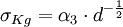 \sigma_{Kg} = \alpha_3 \cdot d^{- \frac 1 2}