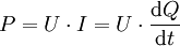 P=U\cdot I=U\cdot\frac{\mathrm{d}Q}{\mathrm{d}t}