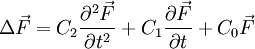 \Delta \vec F = C_2 \frac{\partial^2 \vec F}{\partial t^2}+C_1 \frac{\partial \vec F}{\partial t}+C_0 \vec F