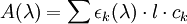 A(\lambda)= \sum \epsilon_k(\lambda) \cdot l \cdot c_k