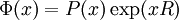 \ \Phi(x) = P(x)\exp(xR)
