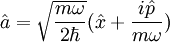 \hat a = \sqrt{\frac{m {\omega}}{2 \hbar}}  (\hat x+\frac{i \hat p}{m{\omega}})