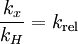 {}\frac{k_x}{k_H} = k_{\rm rel}