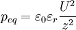 p_{eq}=\varepsilon_0\varepsilon_r\frac{U^2}{z^2}