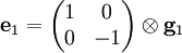 \mathbf e_1=\begin{pmatrix}1&0\\0&-1\end{pmatrix} \otimes \mathbf g_{1}