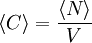 \langle C\rangle=\frac{\langle N\rangle}{V}