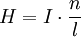 H = I \cdot \frac{n}{l} \,