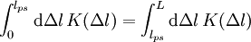 \int_0^{l_{ps}}\mbox{d}\Delta l\, K(\Delta l) = \int_{l_{ps}}^L\mbox{d}\Delta l\, K(\Delta l)