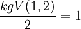 \frac{kgV(1,2)}{2} = 1