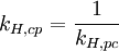 k_{H,cp} = \frac{1}{k_{H,pc}}