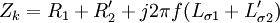 Z_{k} = R_1 + R '_2 + j 2 \pi f (L_{\sigma 1} + L '_{\sigma 2}) \,