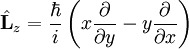 \hat{\mathbf{L}}_z = {\hbar \over i} \left(x {\partial \over \partial y} - y {\partial \over \partial x} \right)