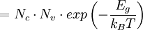 = N_c\cdot N_v\cdot exp\left(-\frac{E_g}{k_BT}\right)