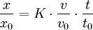 \frac{x}{x_0} = K \cdot \frac{v}{v_0} \cdot \frac{t}{t_0}
